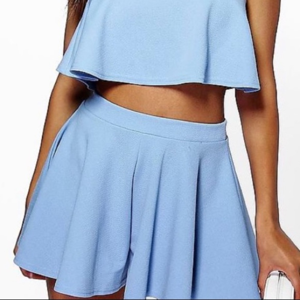 AGACI Flowy Celi Blue Circle Mini Skirt.